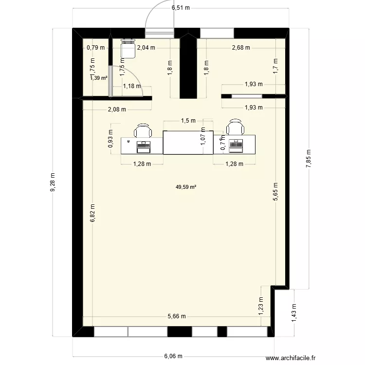 Olivier Teyre. Plan de 2  et 51 m²