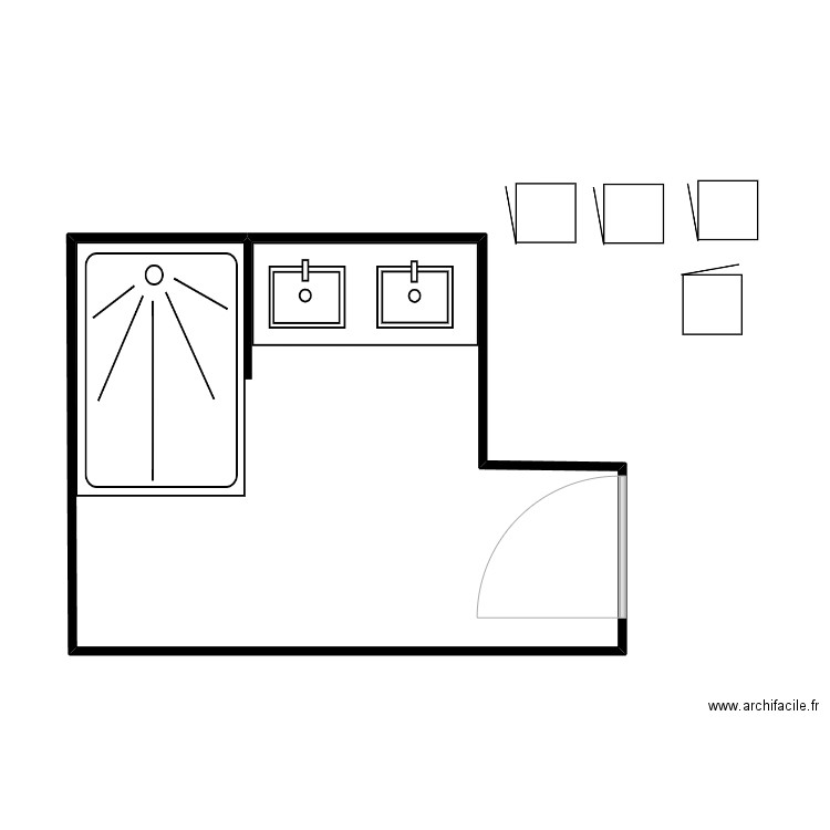 salle de bains. Plan de 1 pièce et 38 m2