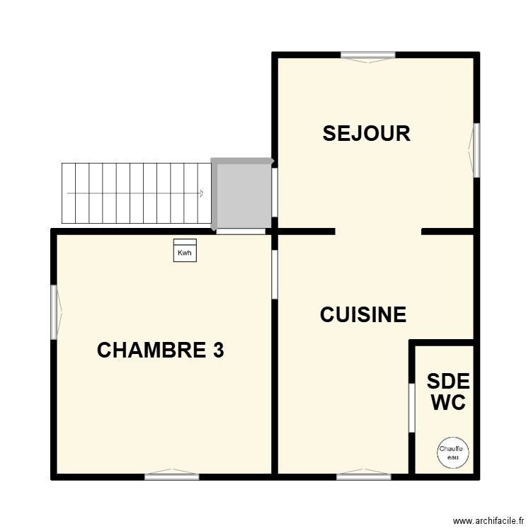 RABREAU 1 ER. Plan de 4 pièces et 47 m2