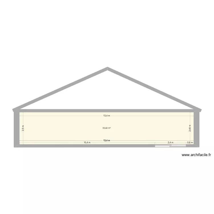 FACADE OUEST GRANGE EST 1. Plan de 1 Pièce et 33 m² FACADE OUEST GRANGE EST 1. Plan de 1 Pièce et 33 m²