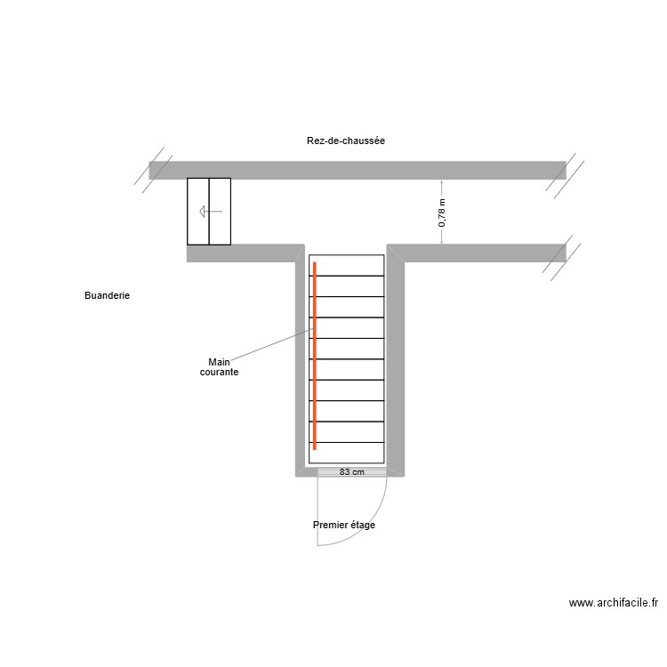 BABY escalier existant. Plan de 0 pièce et 0 m2