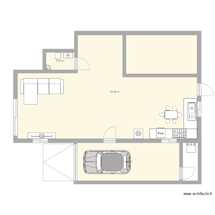 Maison Mataiea. Plan de 3 pièces et 86 m2