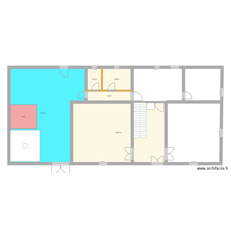 Brochous. Plan de 5 pièces et 161 m2