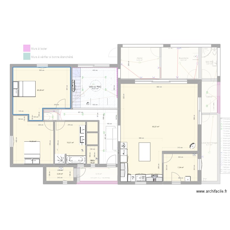 schema elec v3. Plan de 25 pièces et 313 m2