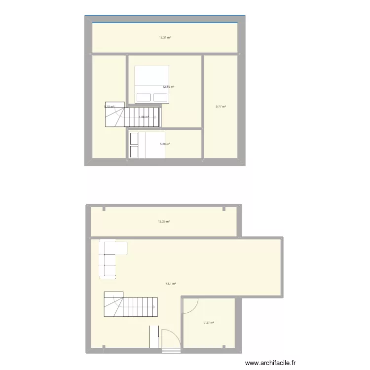 Chalet 2. Plan de 