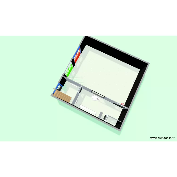 Plan Flux Entrants / Sortants Entrep&ocirc;t IMD II. Plan de 1  et 95 m²