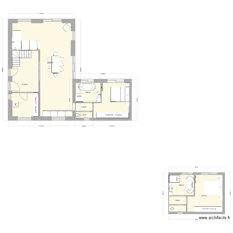 bourghelles. Plan de 9 pièces et 110 m2
