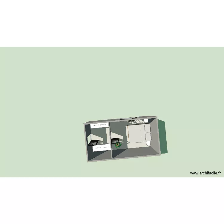 Chambre parentale. Plan de 2 et 15 m² Chambre parentale. Plan de 2 et 15 m²