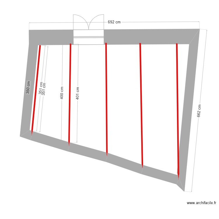 plan initial  pergolas perpendiculaire maison et bvarere orientée simple. Plan de 0 pièce et 0 m2