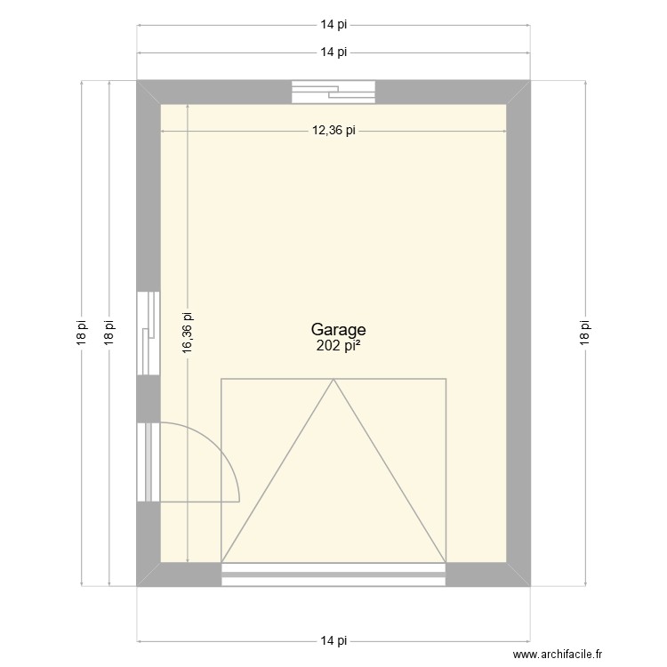 remise. Plan de 1 pièce et 19 m2