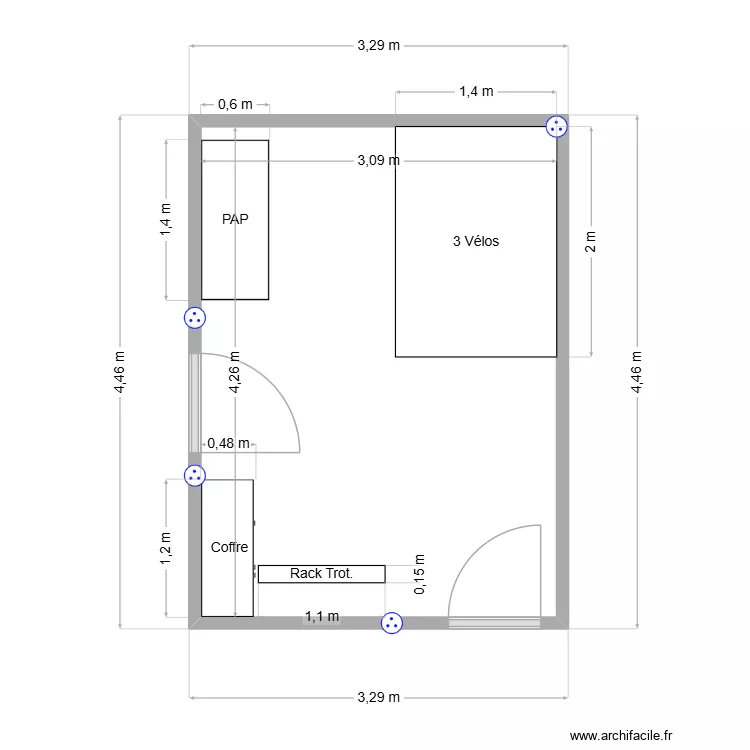 local velo joss 2. Plan de 1 et 13 m² local velo joss 2. Plan de 1 et 13 m²