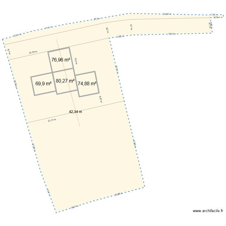 Hudimesnil_1163_1164_1167. Plan de 4 pièces et 302 m2
