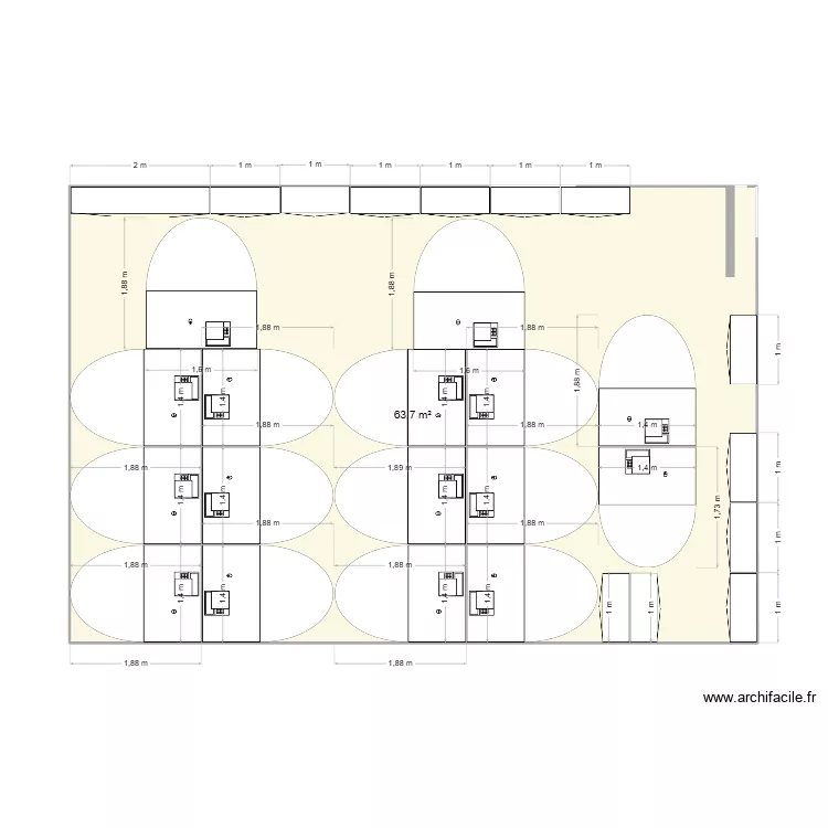 version 4. Plan de 1  et 64 m²