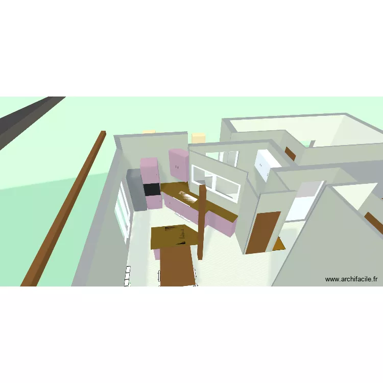 Maison THISE V6 sans mur. Plan de 11 et 182 m² Maison THISE V6 sans mur. Plan de 11 et 182 m²