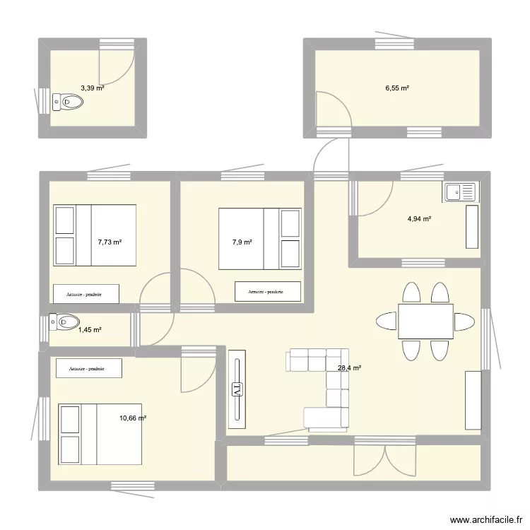 maison complete du village LIKOGO. Plan de 8  et 71 m²