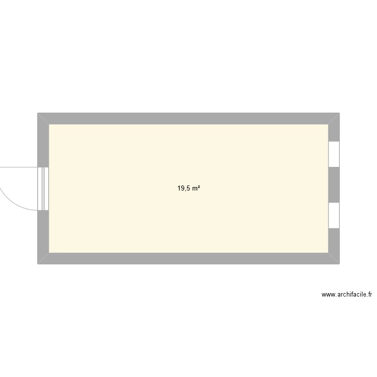 Magasin Bongolo. Plan de 1 pièce et 20 m2