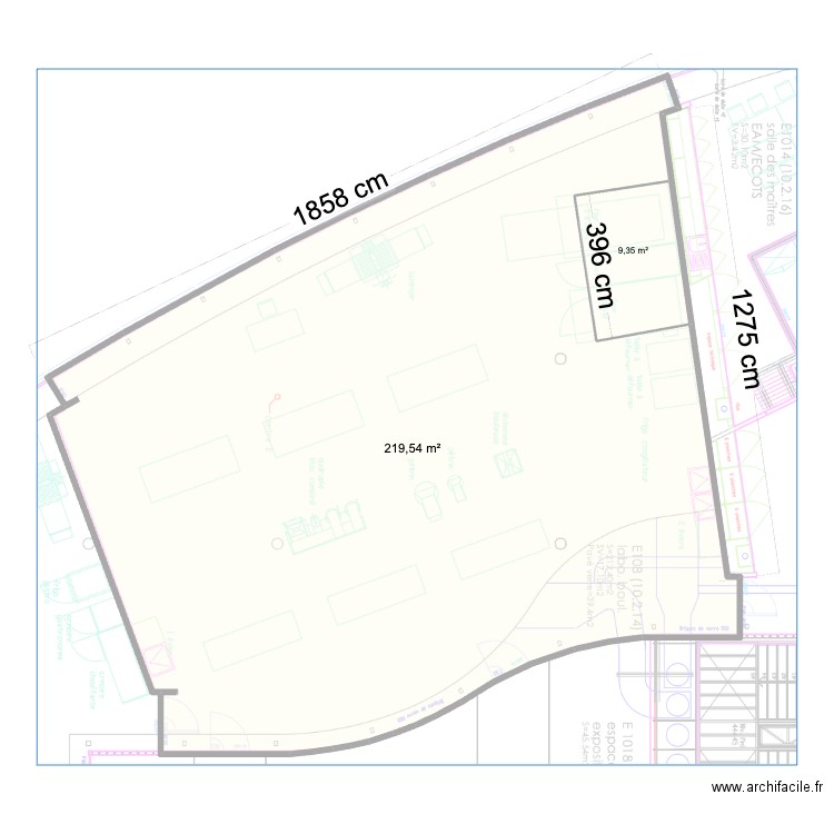 cpln 108. Plan de 1 pièce et 219 m2