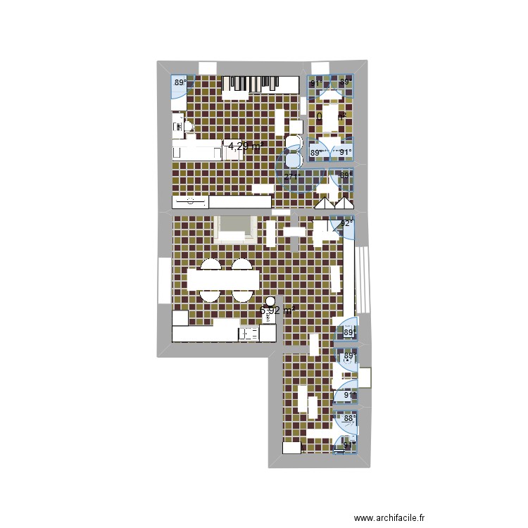 bas mamy. Plan de 3 pièces et 12 m2