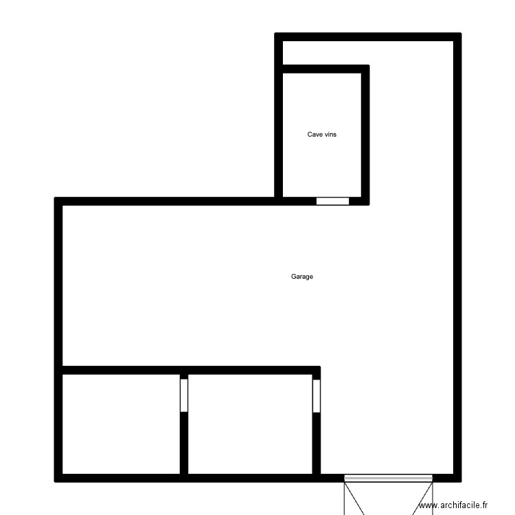 MOUSSIER - sous sol. Plan de 4 pièces et 95 m2