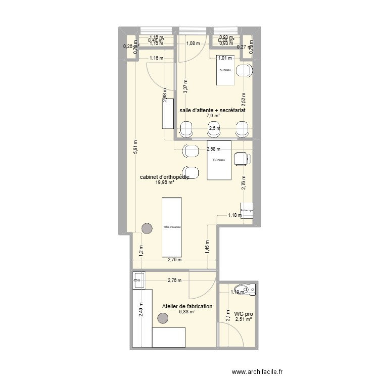 plan pouilly. Plan de 8 pièces et 38 m2