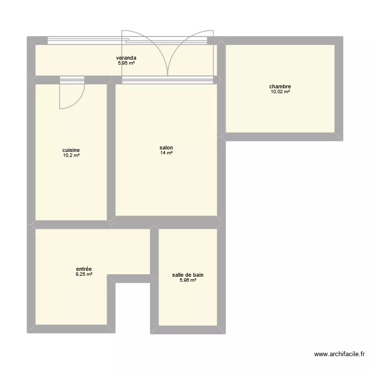 appartement toulon. Plan de 6 Pièces et 55 m²