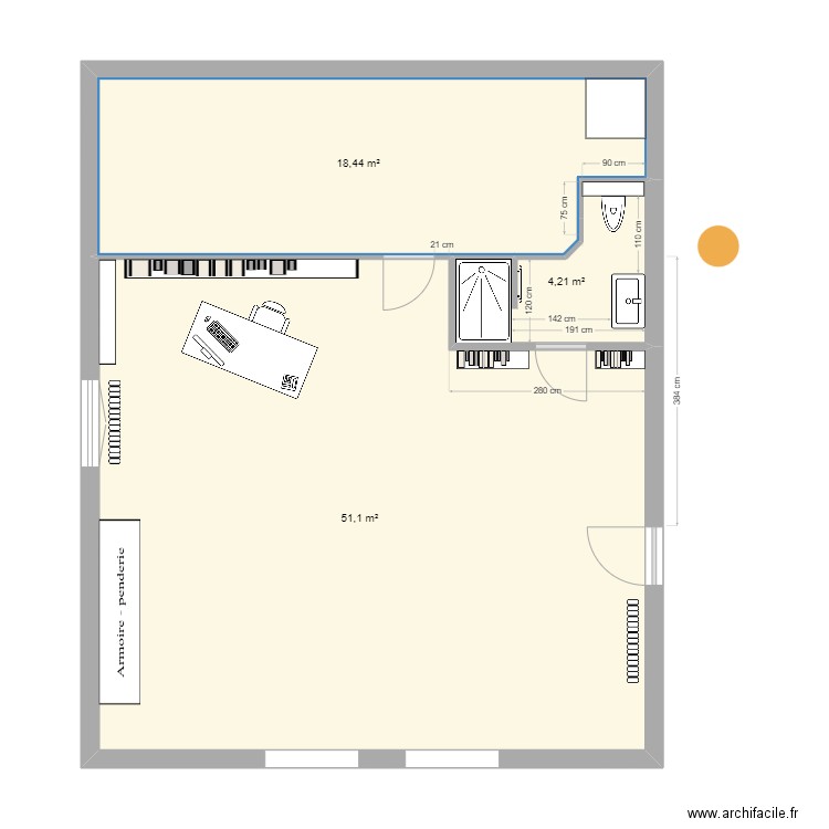 sdb haut 2025_120x80_2. Plan de 3 pièces et 74 m2
