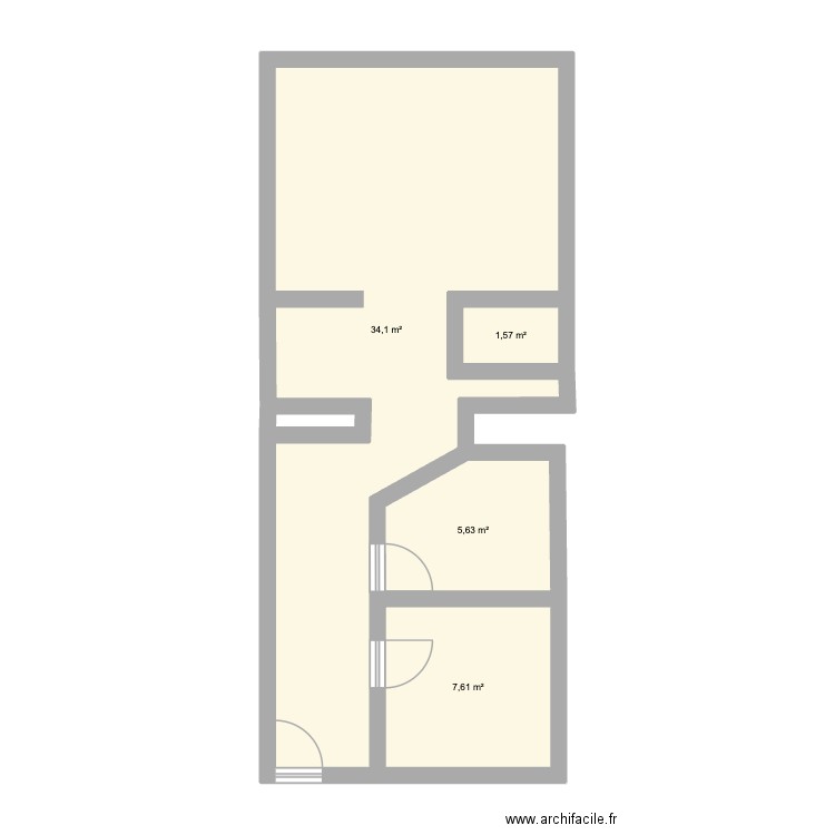 tassin. Plan de 4 pièces et 49 m2
