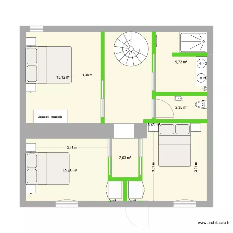 maisonnette bis apres visite morgan. Plan de 14 Pièces et 163 m²