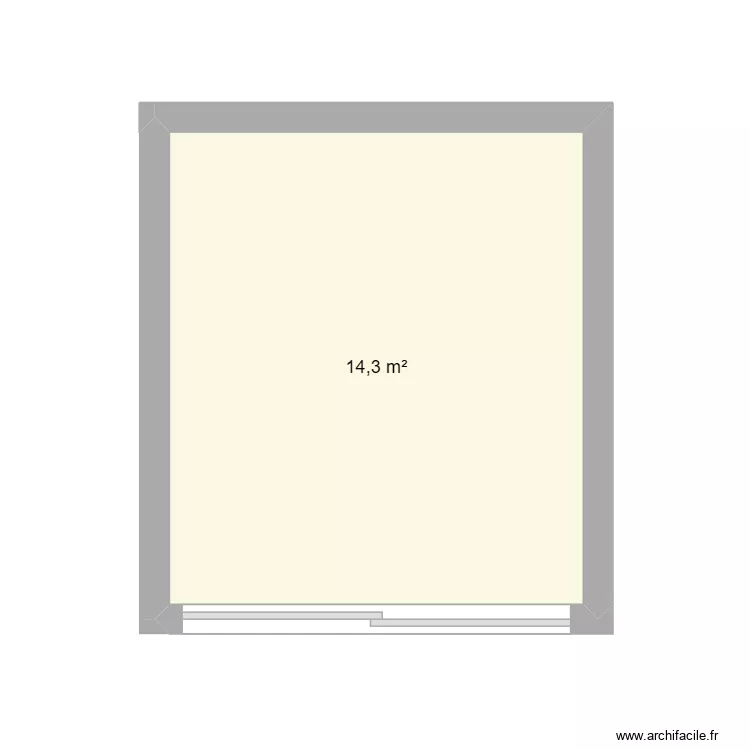 MAISON. Plan de 1  et 14 m²