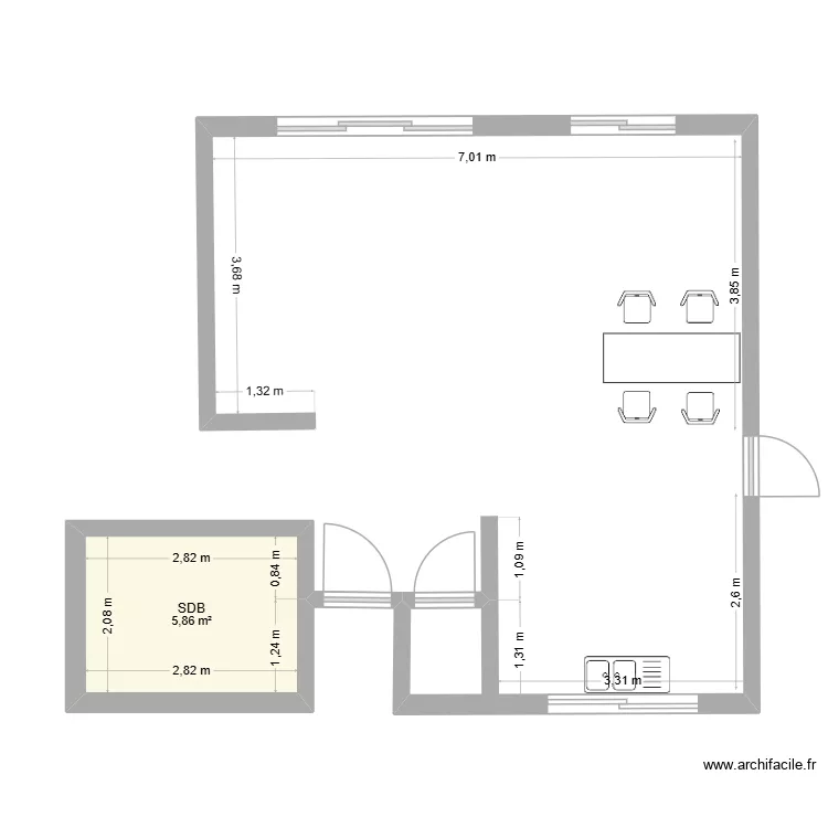 Robillard. Plan de 1  et 6 m²