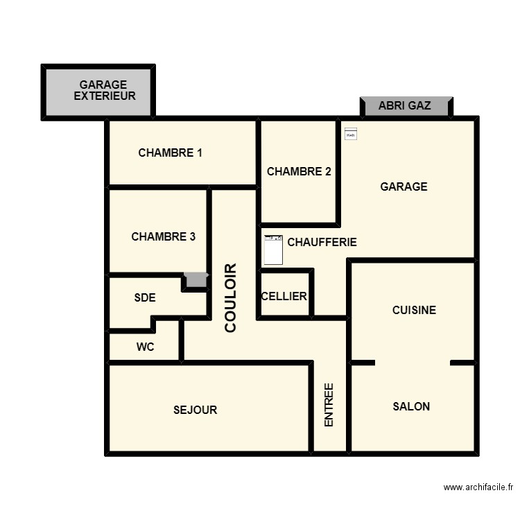 MORICEAU. Plan de 13 pièces et 64 m2