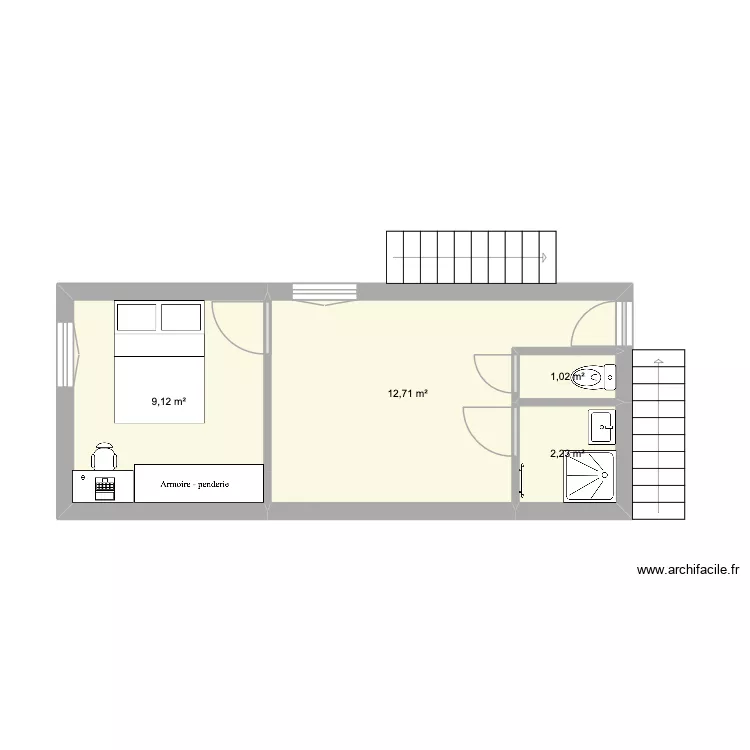 Plan terrasse sous sol v2. Plan de 4  et 25 m²