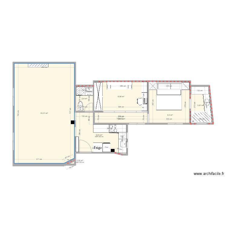 FAUBOURG TEMPLE cuisine. Plan de 0 pièce et 0 m2