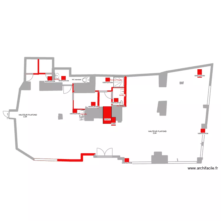 PLANS AGENCEMENT NOUVEAU ETY VENTILATION. Plan de 3  et 3 m²