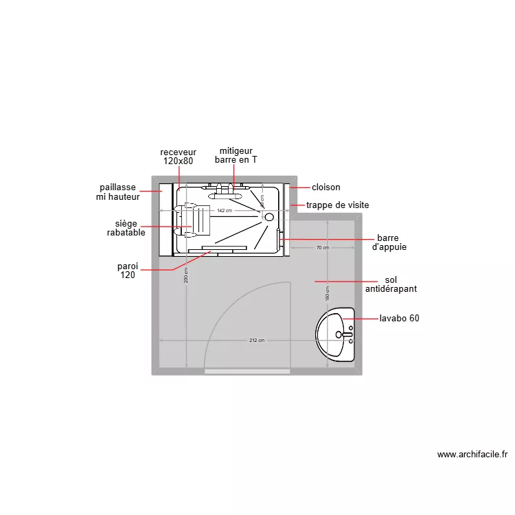 azevedo. Plan de 1  et 4 m²