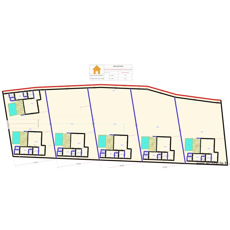 Lamai Center Land cotationV2. Plan de 42 pièces et 2828 m2