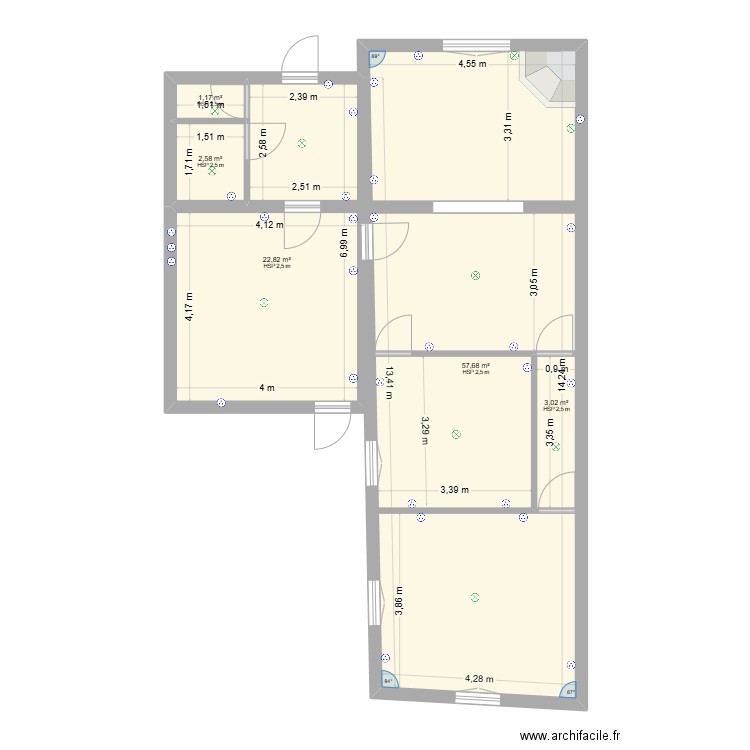 maison. Plan de 5 pièces et 92 m2