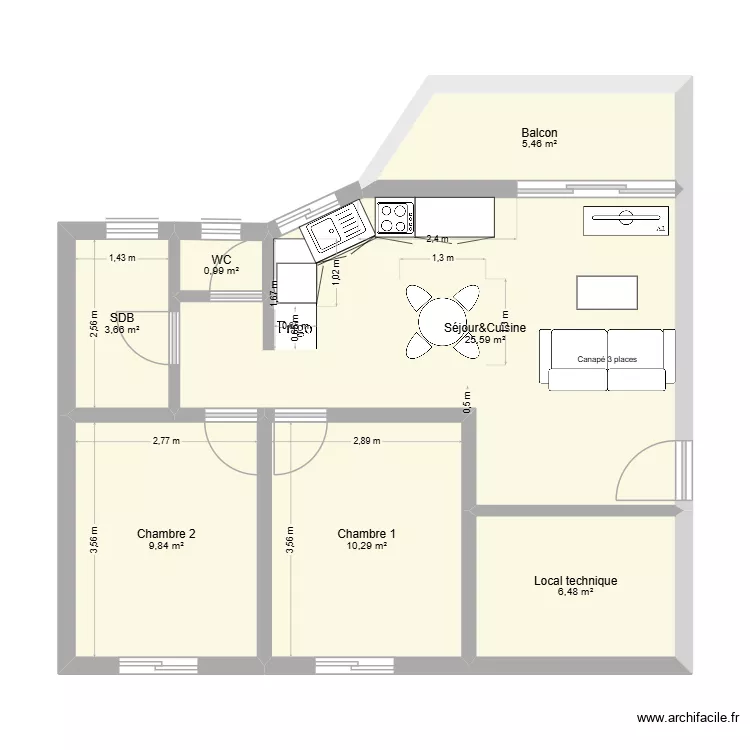 PM2 Jubil&eacute; 01 am&eacute;nag&eacute;. Plan de 