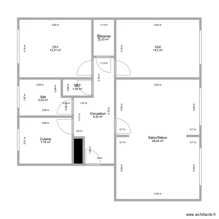 Cécile 2. Plan de 9 et 82 m² Cécile 2. Plan de 9 et 82 m²