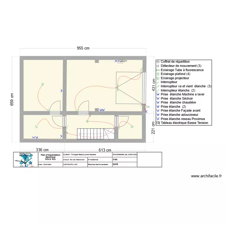 SOUS-SOL MADRY OK. Plan de 4  et 50 m²