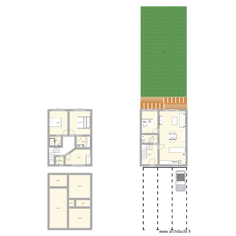 Maison perreux. Plan de 16 pièces et 146 m2