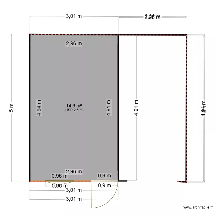 BATIMENT / LOGE A BOIS. Plan de 