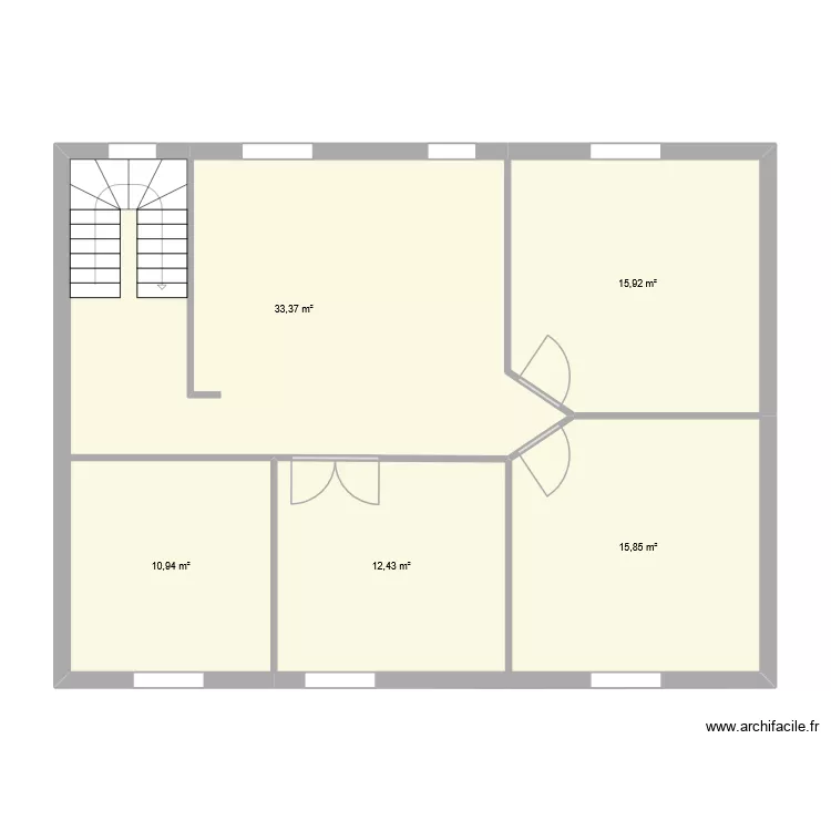 Kermil2-v1. Plan de 5  et 89 m²
