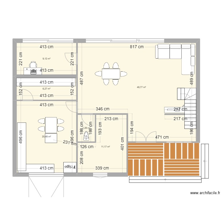 Creteil MAJ. Plan de 16 pièces et 217 m2