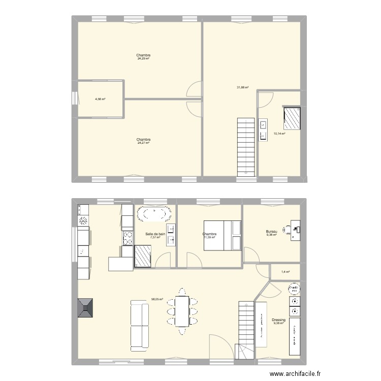 maison du Bois. Plan de 11 pièces et 190 m2