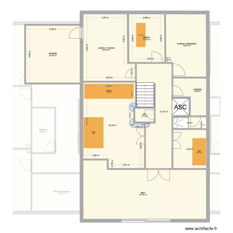 rdc kinat2.0. Plan de 42  et 657 m²