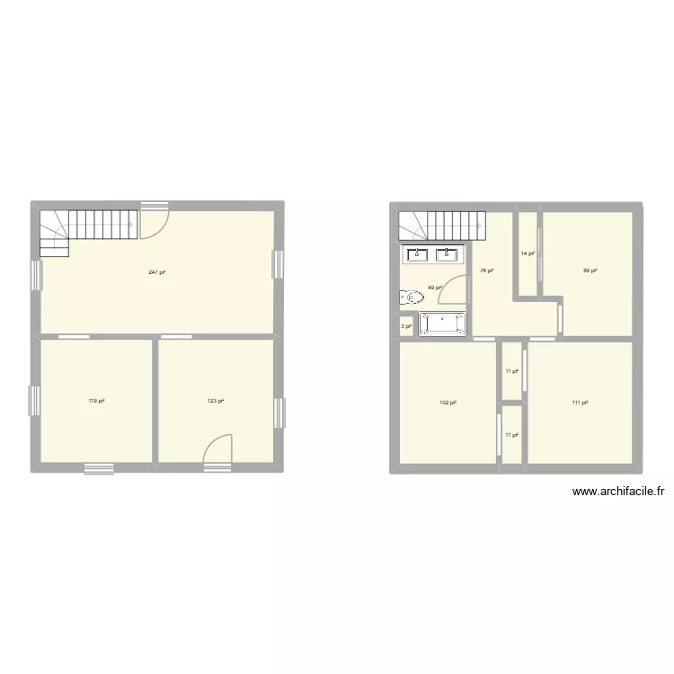 1137 vide. Plan de 12 et 89 m² 1137 vide. Plan de 12 et 89 m²