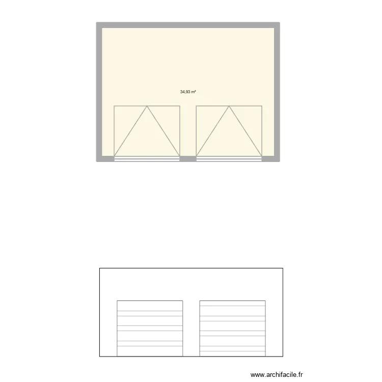 garage. Plan de 1 et 35 m² garage. Plan de 1 et 35 m²