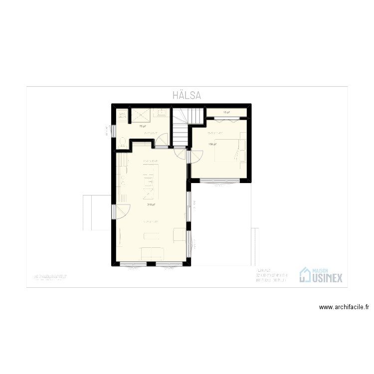 HALSA 32' X 15'6'' - PLAN VIERGE. Plan de 4 pièces et 52 m2