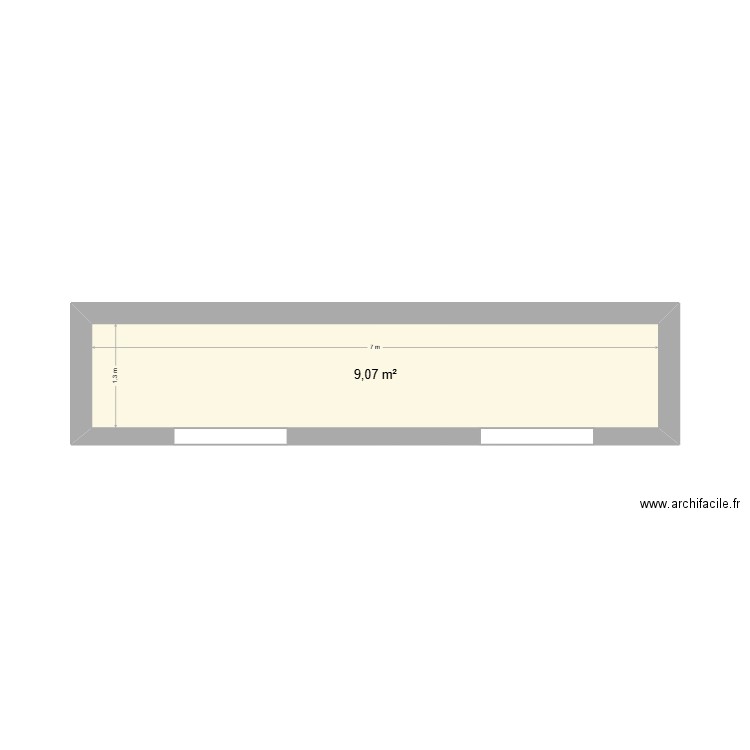 Balcon enfants 2. Plan de 1 pièce et 9 m2
